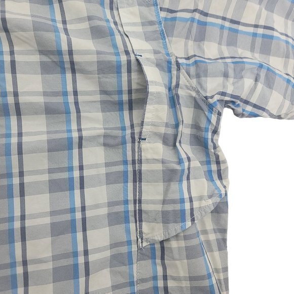 Columbia Mens Size Large Blue Plaid Short Sleeve Button Front Shirt‎ - Picture 6 of 8
